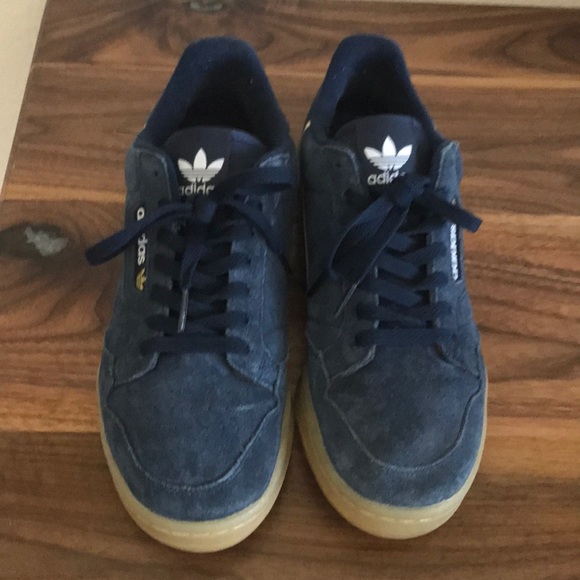 adidas continental 80 blue suede